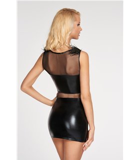Elegantes Minikleid mit Federn und Tüll-Einsatz | 7Heaven Elegantes Minikleid mit Federn und Tüll-Einsatz | 7Heaven