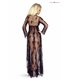 Langes transparentes Chemise mit Spitzendetails und passendem String | Provocative
