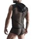 Transparentes Netz-Kapuzen-Shirt mit Wetlook-Optik | Regnes Fetish Planet