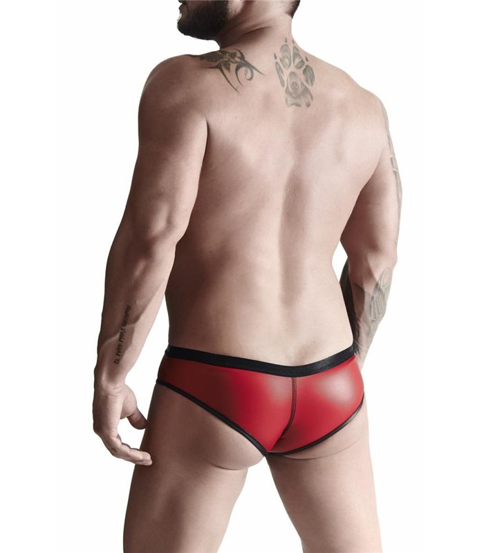 Eleganter Herren-Slip mit Netz-Einsatz aus glänzendem Wetlook-Material | Regnes Fetish Planet