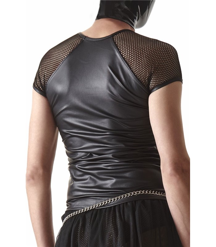 Wetlook Shirt mit Netzeinsatz | Regnes Fetish Planet