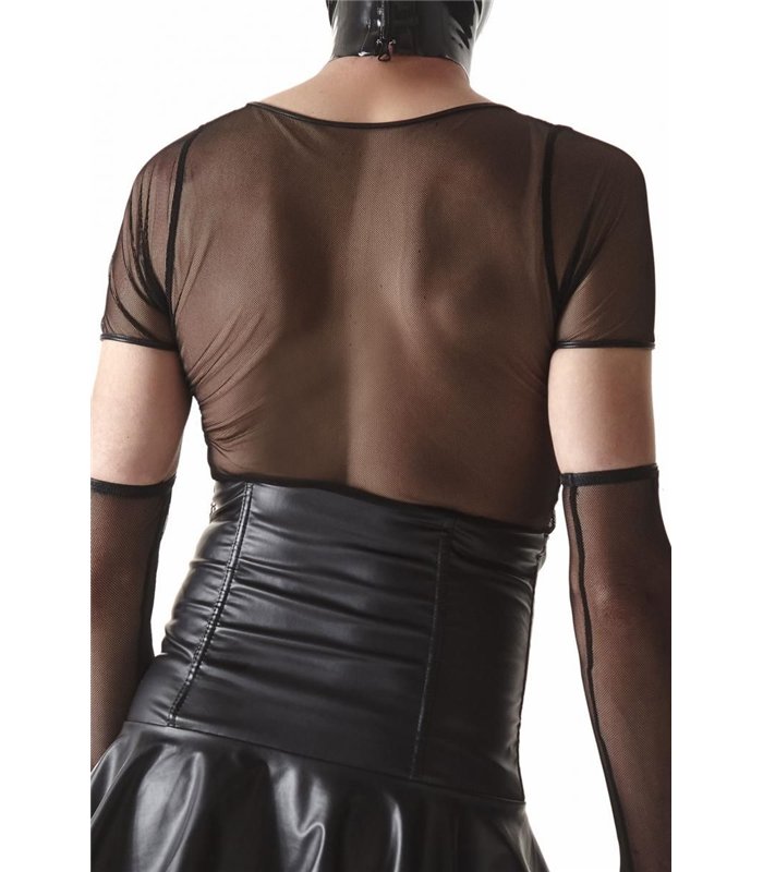 Transparentes Netz-Shirt mit eng anliegender Passform | Regnes Fetish Planet