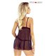 Zweiteiliges Spitzen-Netz Set mit Satin-Details und Quasten | Provocative