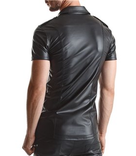 Herren Wet-Look Hemd mit Stehkragen und Metallknöpfen | Regnes Fetish Planet Herren Wet-Look Hemd mit Stehkragen und Metallknöpfen | Regnes Fetish Planet