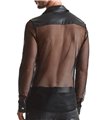 Herren Slim-Fit Hemd aus Wetlook-Mesh mit Metallknöpfen | Regnes Fetish Planet Herren Slim-Fit Hemd aus Wetlook-Mesh mit Metallknöpfen | Regnes Fetish Planet
