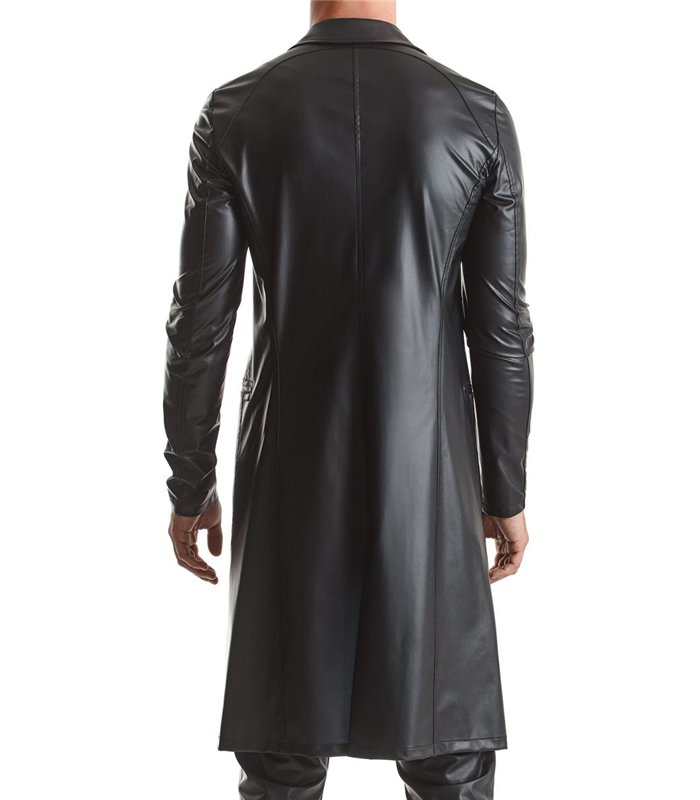 Eleganter Wetlook Trenchcoat mit klassischer Schnittführung | Regnes Fetish Planet