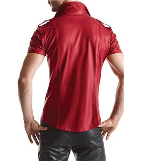 Herren Military-Hemd mit Druckknöpfen und vertikalen Steppnähten | Regnes Fetish Planet Herren Military-Hemd mit Druckknöpfen und vertikalen Steppnähten | Regnes Fetish Planet