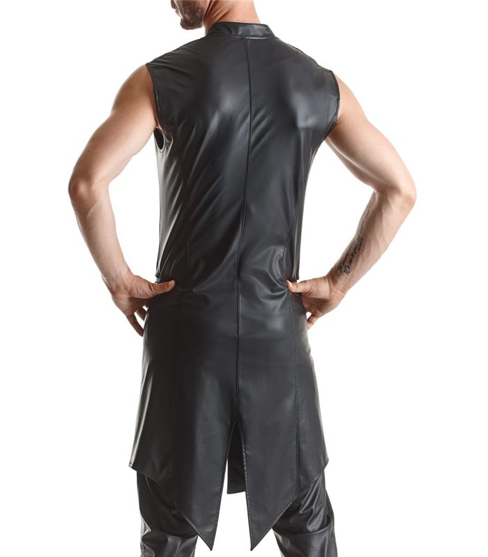 Herren Wetlook Frack Weste Slim-Fit mit Dreieckelementen | Regnes Fetish Planet
