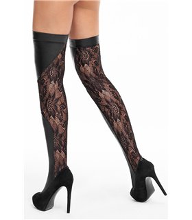 Elegante Wetlook-Strümpfe mit Spitzenabschluss, feine Nähte | 7Heaven Elegante Wetlook-Strümpfe mit Spitzenabschluss, feine Nähte | 7Heaven