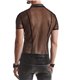 Transparentes Herren Mesh Poloshirt mit vertikalen Steppnähten | Regnes Fetish Planet