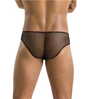 Herren Slip mit Schnürung aus Kunstleder und Netzmaterial | Passion Menswear Herren Slip mit Schnürung aus Kunstleder und Netzmaterial | Passion Menswear