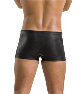 Herren Kunstleder Shorts mit seitlicher Öffnung und Gummibund | Passion Menswear