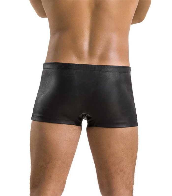 Herren Kunstleder Shorts mit seitlicher Öffnung und Gummibund | Passion Menswear