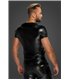 Herren Wetlook Shirt mit Schlangenleder-Ärmeln | Noir Handmade Men