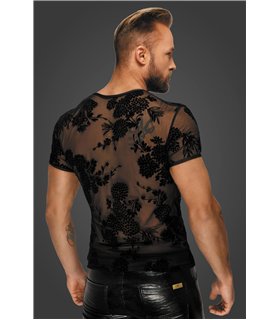 Flower Flock T-Shirt mit hochwertiger Flockstickerei | Noir Handmade Men