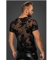 Flower Flock T-Shirt mit hochwertiger Flockstickerei | Noir Handmade Men