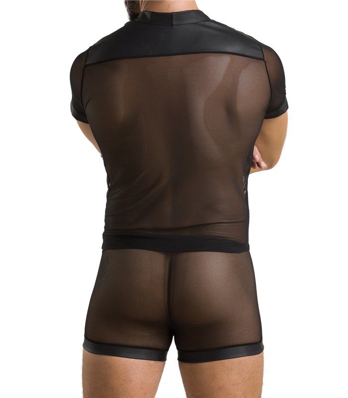 Erotisches Herren-Dessous-Set mit Knöpfen und Netzeinsätzen | Passion Menswear