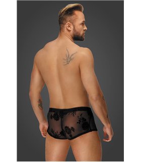 Herren Shorts mit floralem Flockdruck und offenem Hosensteg | Noir Handmade Men Herren Shorts mit floralem Flockdruck und offenem Hosensteg | Noir Handmade Men