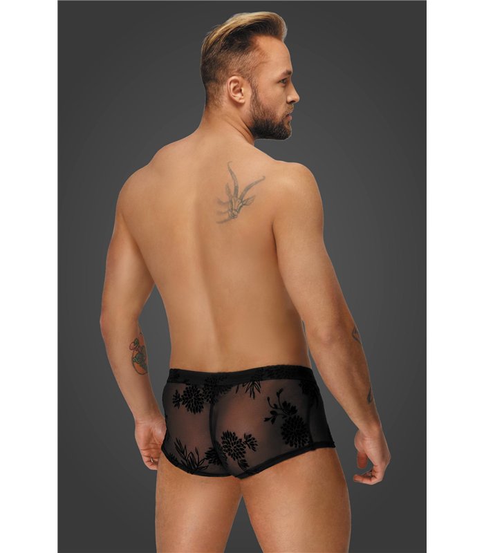 Herren Shorts mit floralem Flockdruck und offenem Hosensteg | Noir Handmade Men