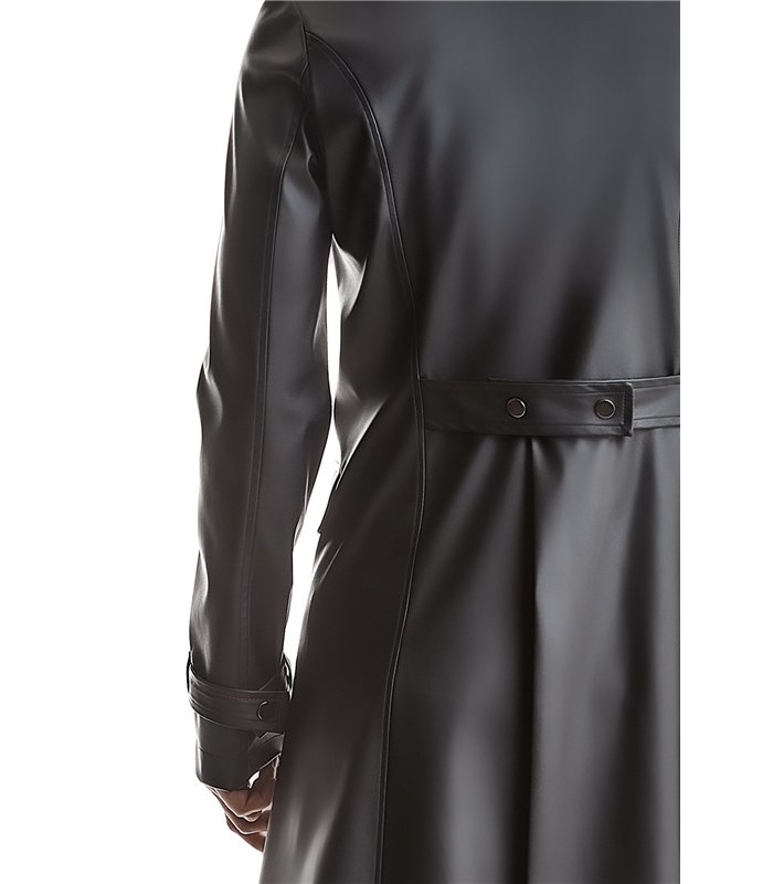 Herren Kunstleder Mantel mit Revers und Taillenbetonung | Regnes Fetish Planet