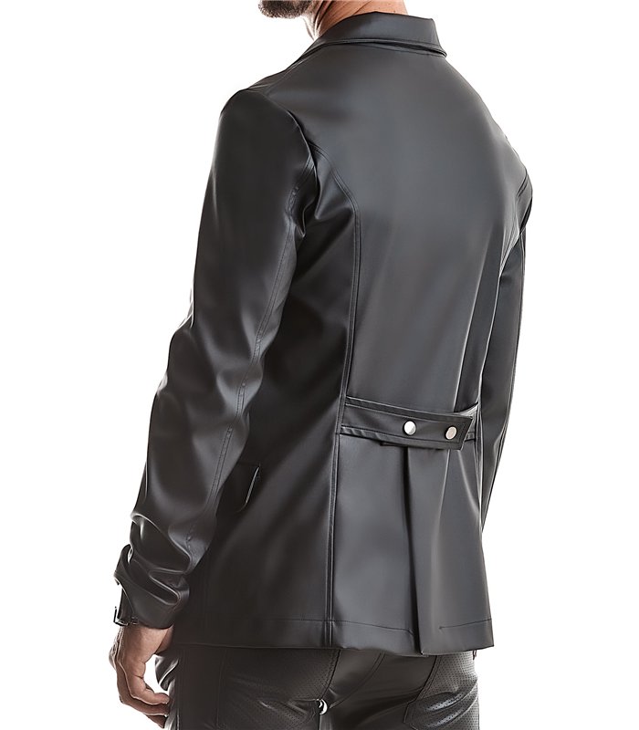 Herren Jacke in Lederoptik mit dekorativen Druckknöpfen | Regnes Fetish Planet