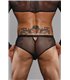 Netz-Slip ouvert mit Vinyl-Einsatz | Regnes Fetish Planet