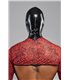 Hochwertige Vinyl-Maske mit Netz-Zierstreifen und Schlüssel-Verriegelung | Regnes Fetish Planet