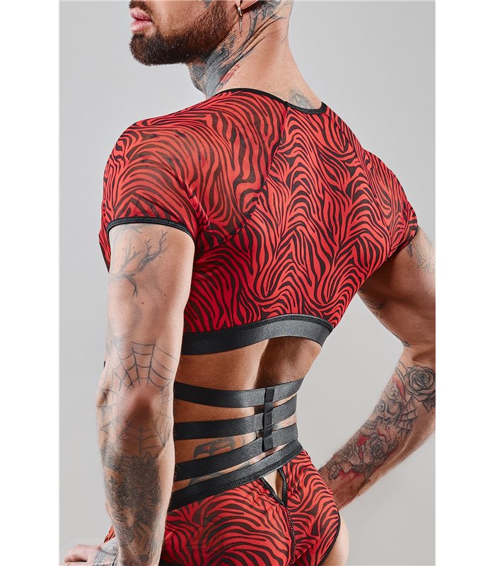 Harness Tüll-Oberteil mit Gummibändern und Metallringen | Regnes Fetish Planet