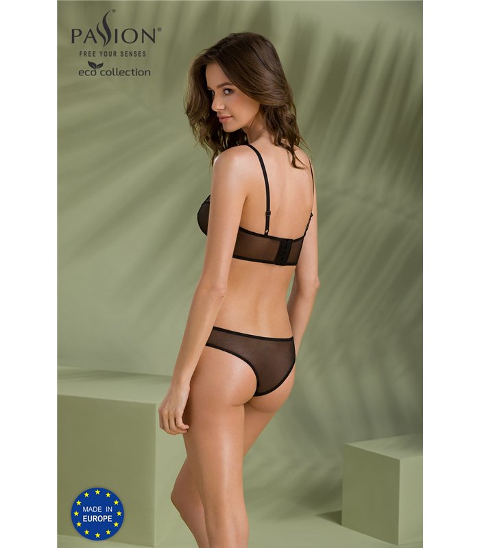 Transparentes Dessous-Set mit Netz und Spitze | Passion