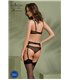 Erotisches Netz-Dessous Set mit Strumpfhalter und Bügel-BH | Passion