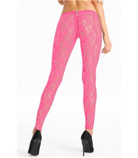 Transparente Spitzen-Leggings mit Reißverschluss und Gummibund | 7Heaven