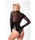 Transparenter Netz-Body mit Reißverschluss und Metallringen | Noir Handmade