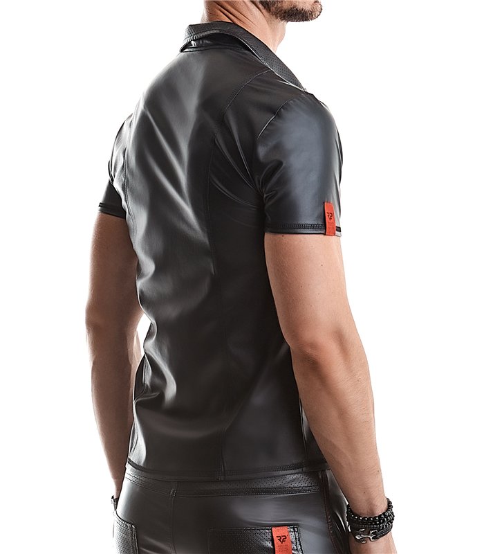 Herren Poloshirt Wetlook Reißverschluss Design | Regnes Fetish Planet