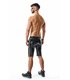 Herren Lack-Shorts mit Regenbogen-Akzent und Taschen | Regnes Fetish Planet