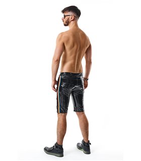 Herren Lack-Shorts mit Regenbogen-Akzent und Taschen | Regnes Fetish Planet Herren Lack-Shorts mit Regenbogen-Akzent und Taschen | Regnes Fetish Planet