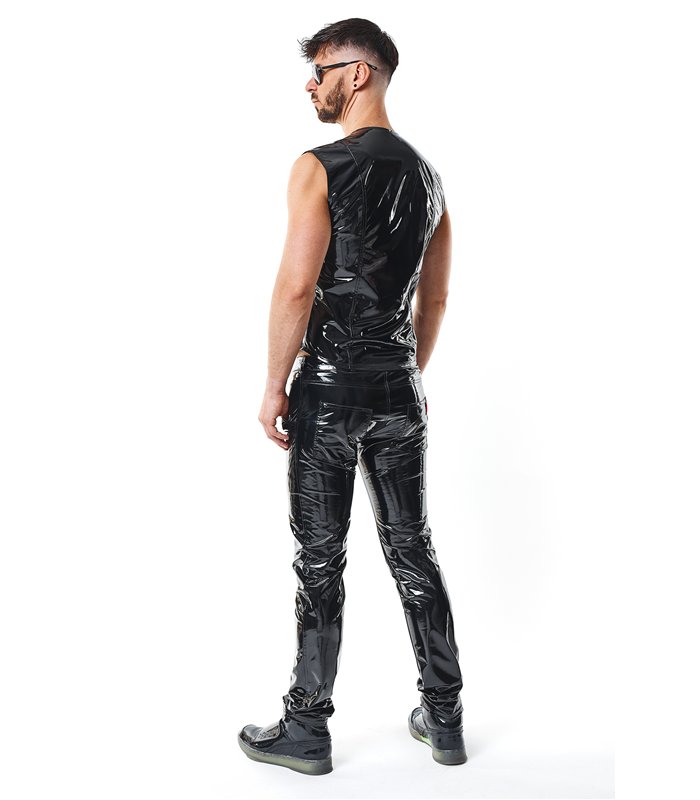 Herren Weste mit Reißverschluss und vertikalen Nähten | Regnes Fetish Planet