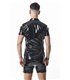 Herren Poloshirt aus glänzendem Lack-Optik Material | Regnes Fetish Planet
