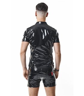 Herren Poloshirt aus glänzendem Lack-Optik Material | Regnes Fetish Planet Herren Poloshirt aus glänzendem Lack-Optik Material | Regnes Fetish Planet