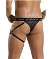 Männer String mit abnehmbarem Beinharness aus Kunstleder | Passion Menswear