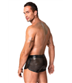 Perforierte Kunstleder-Shorts mit elegantem Strukturdesign | Noir Handmade Men