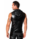 Ärmelloses Kapuzenshirt mit Wetlook-Finish und cooler Silhouette | Noir Handmade Men