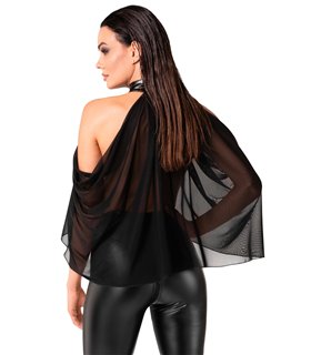 Transparenter Neckholder-Bolero mit Druckknöpfen | Noir Handmade