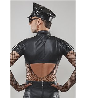 Militärisches Crop-Top mit Schulterklappen und Patches | Regnes Fetish Planet Militärisches Crop-Top mit Schulterklappen und Patches | Regnes Fetish Planet