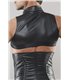 Crop Top mit Reißverschluss und perforiertem Wetlook-Einsatz | Regnes Fetish Planet