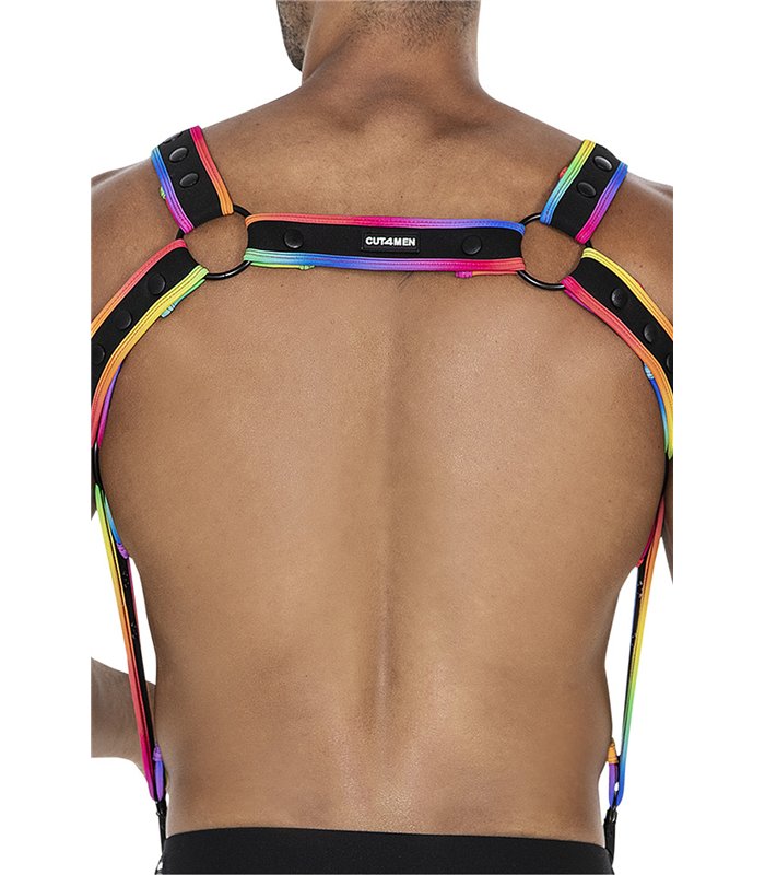 Herren Harness zweiteilig mit Metallringen und Karabinerhaken | CUT4MEN