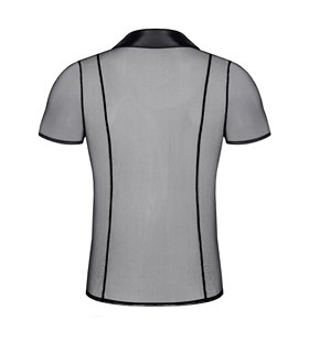 Transparentes Herren Mesh-Poloshirt mit Stehkragen | Regnes Fetish Planet Transparentes Herren Mesh-Poloshirt mit Stehkragen | Regnes Fetish Planet
