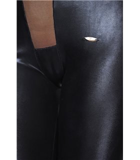 Elegantes Wetlook Catsuit mit Tüll-Einsätzen und Rückenverschluss | 7Heaven Elegantes Wetlook Catsuit mit Tüll-Einsätzen und Rückenverschluss | 7Heaven