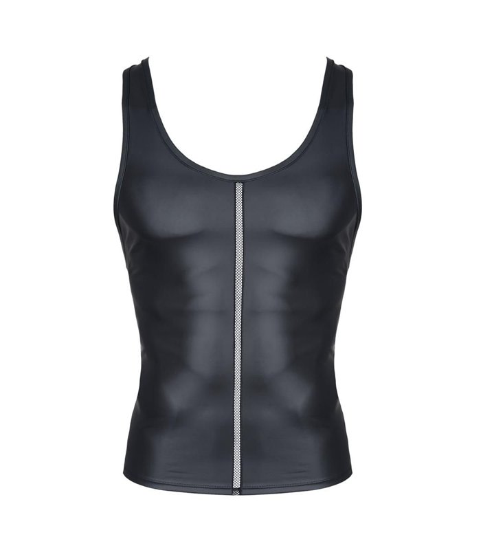 Muscle-Shirt im Wetlook mit Netz-Einsatz | Regnes Fetish Planet