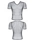 Transparentes Netz-T-Shirt mit mattem Wetlook-Saum | Regnes Fetish Planet