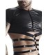 Transparentes Wetlook-Shirt mit Netzeinsätzen und Metalldetails | Regnes Fetish Planet